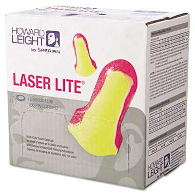 LL-30 Laser Lite Single-Use Earplugs, Corded, 32NRR, Magenta/Yellow, 100 Pairs OrdermeInc OrdermeInc