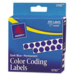 Handwrite-Only Permanent Self-Adhesive Round Color-Coding Labels in Dispensers, 0.25" dia, Dark Blue, 450/Roll, (5793) OrdermeInc OrdermeInc