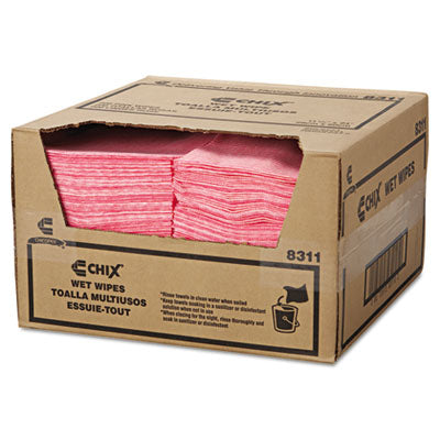 Chix® Wet Wipes, 11.5 x 24, White/Pink, 200/Carton OrdermeInc OrdermeInc