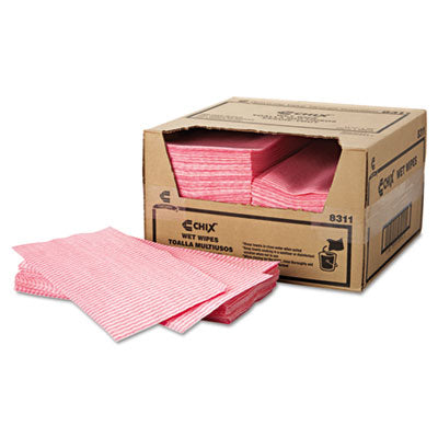 Chix® Wet Wipes, 11.5 x 24, White/Pink, 200/Carton OrdermeInc OrdermeInc