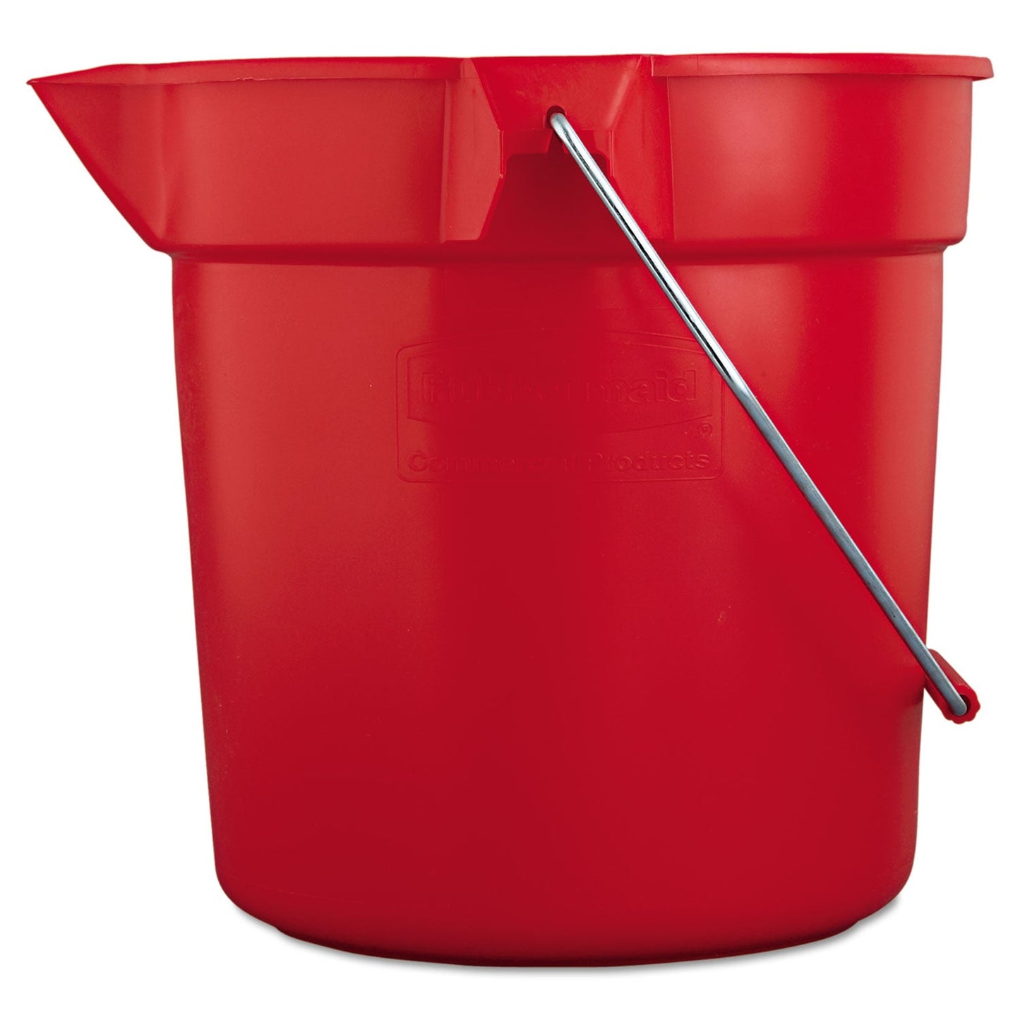 RUBBERMAID COMMERCIAL PROD. BRUTE Round Utility Pail, 10 qt, Plastic, Red, 10.5" dia - OrdermeInc