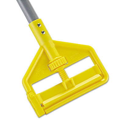 RUBBERMAID COMMERCIAL PROD. Invader Fiberglass Side-Gate Wet-Mop Handle, 1" dia x 54", Gray/Yellow - OrdermeInc