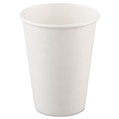 Single-Sided Poly Paper Hot Cups, 12 oz, White, 50/Bag, 20 Bags/Carton OrdermeInc OrdermeInc