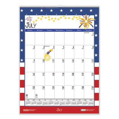 House of Doolittle™ Recycled Seasonal Wall Calendar, Illustrated Seasons Artwork, 12 x 16.5, 12-Month (July to June): 2023 to 2024 OrdermeInc OrdermeInc