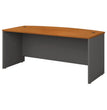 Series C Collection Bow Front Desk, 71.13" x 36.13" x 29.88", Natural Cherry/Graphite Gray OrdermeInc OrdermeInc