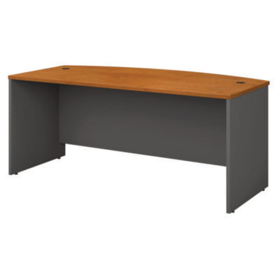 Series C Collection Bow Front Desk, 71.13" x 36.13" x 29.88", Natural Cherry/Graphite Gray OrdermeInc OrdermeInc
