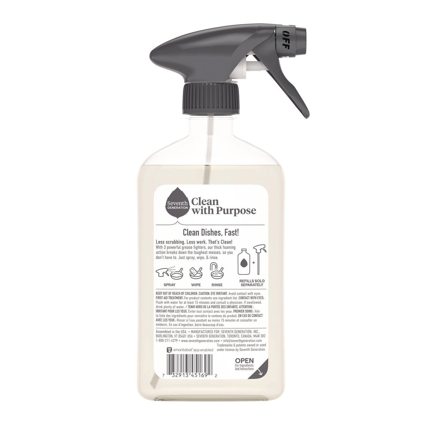 Foaming Dish Spray, Mandarin Orange Scent, 16 oz Bottle - OrderMe