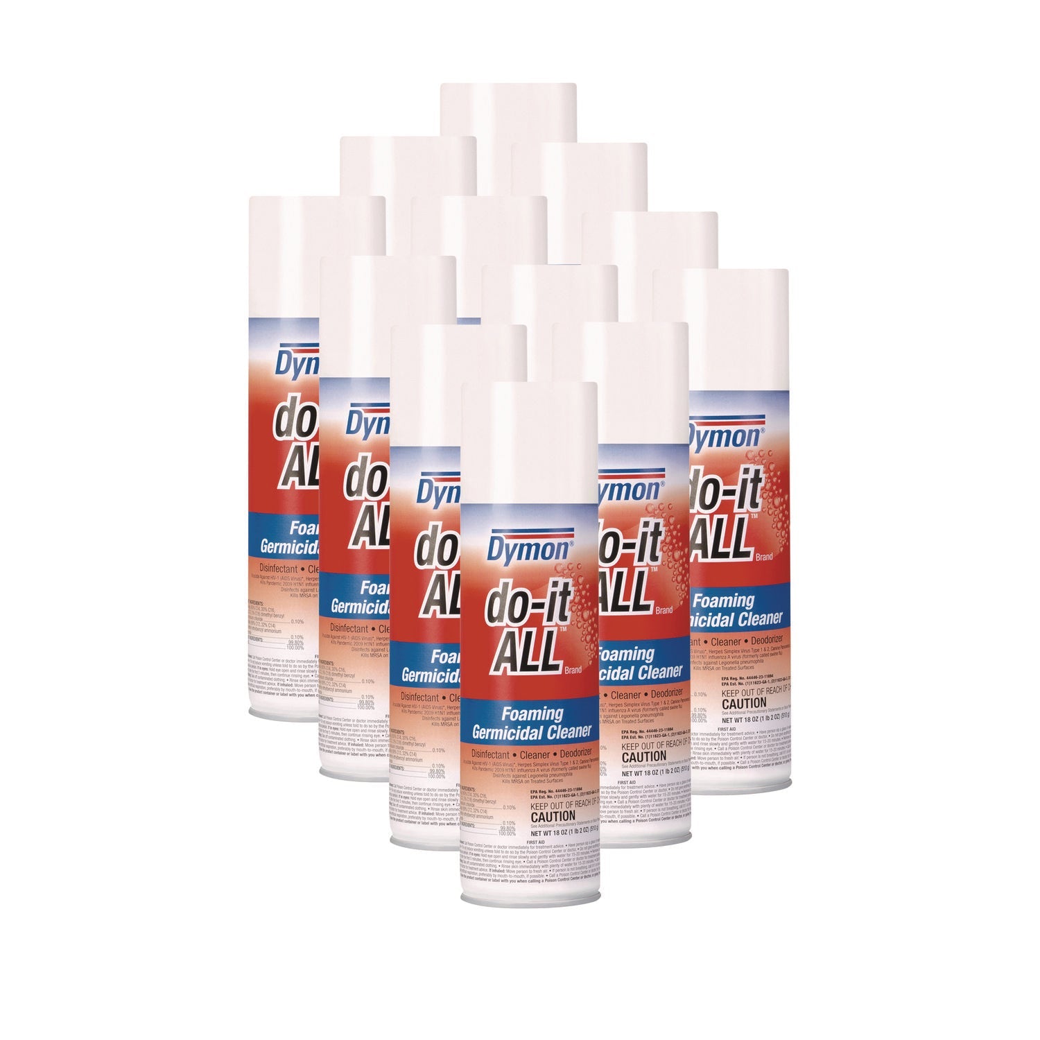 do-it-ALL Germicidal Foaming Cleaner, 18 oz Aerosol Spray, 12/Carton - OrderMe