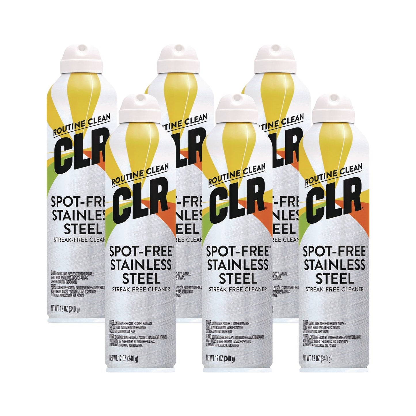 Spot-Free Stainless Steel Cleaner, Citrus, 12 oz Can, 6/Carton - OrderMe