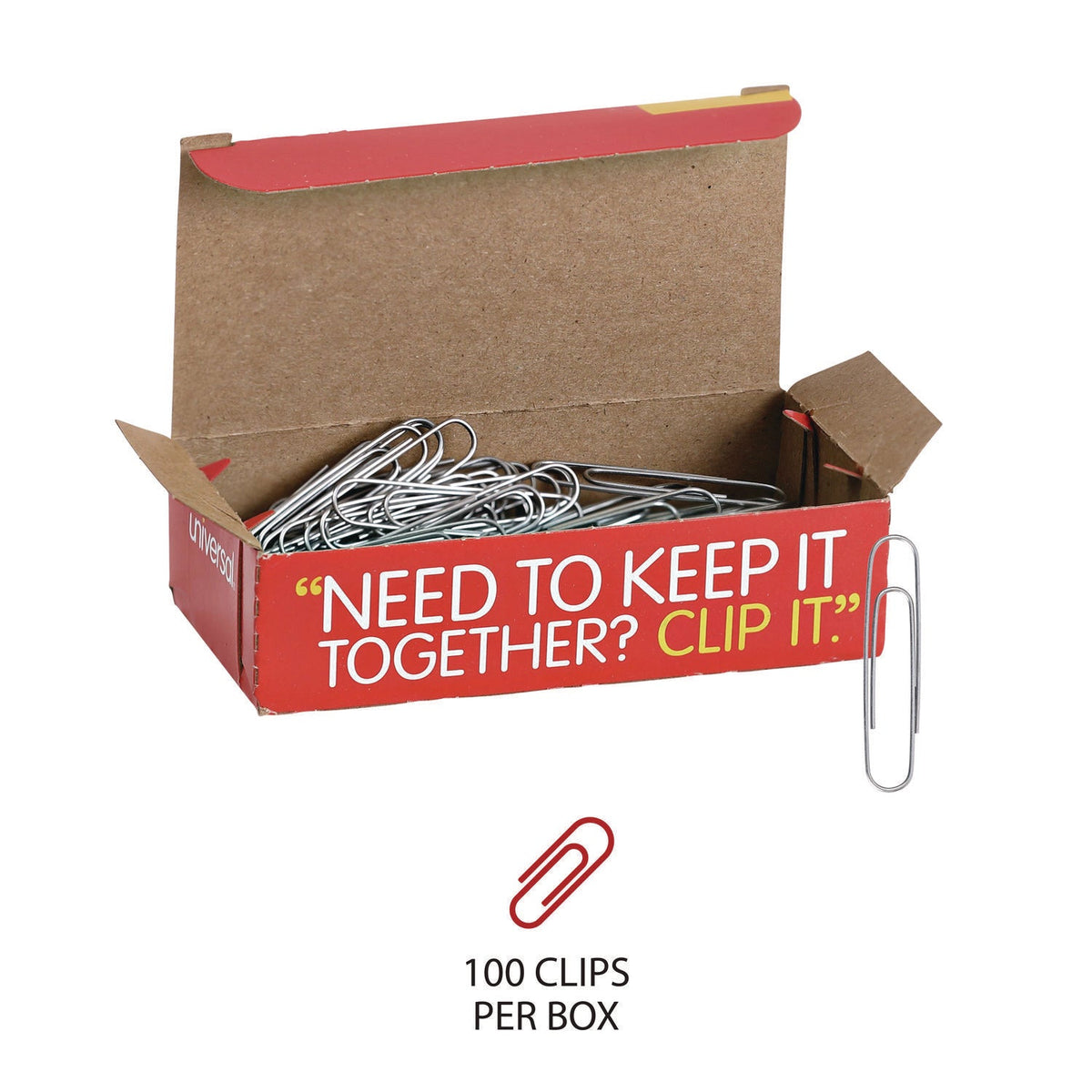 Paper Clips, Jumbo, Smooth, Silver, 100 Clips/Box, 10 Boxes/Pack– OrderMe