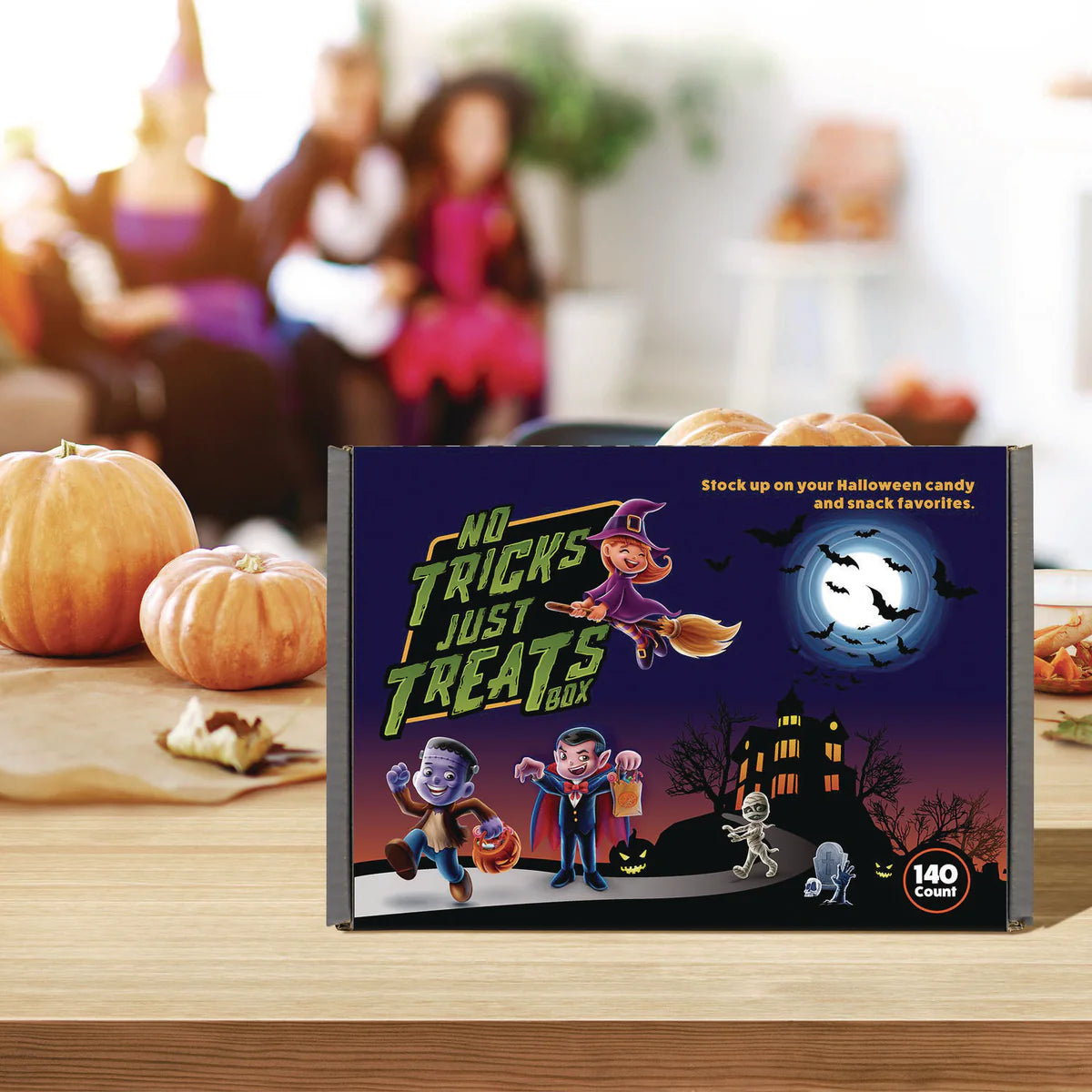 Snack Box Pros No Tricks Just Treats Halloween Box, Assorted Varieties, 140 Count