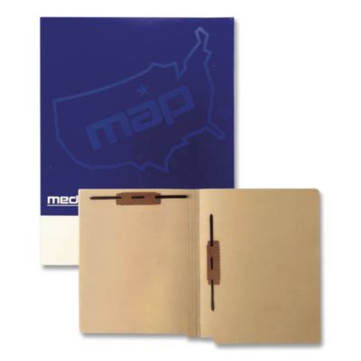 End Tab Fastener File Folder, 0.75" Expansion, 1 Horizontal 1 Vertical Fastener, Letter Size, Manila Exterior, 250/Box