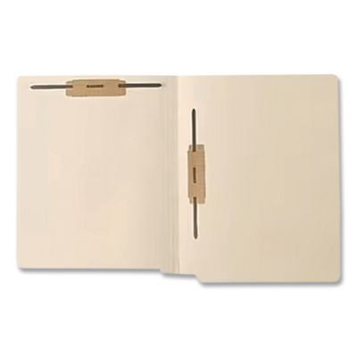 End Tab Fastener File Folder, 0.75" Expansion, 1 Horizontal 1 Vertical Fastener, Letter Size, Manila Exterior, 250/Box