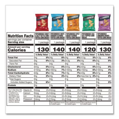 PopCorners Popped Corn Chips Snacks Variety Pack, Assorted Flavors, 1 oz Bag, 28/Pack - OrderMe