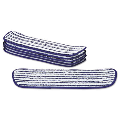 Rubbermaid® Commercial Microfiber Finish Pad, 18 x 5.5, Blue/White, 6/Box - OrdermeInc