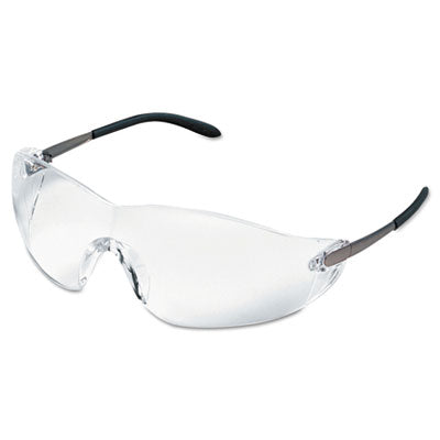 Blackjack Wraparound Safety Glasses, Chrome Plastic Frame, Clear Lens, 12/Box OrdermeInc OrdermeInc