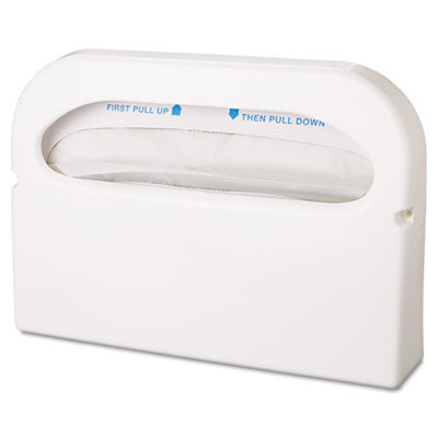 HOSPECO Health Gards Toilet Seat Cover Dispenser, Half-Fold, 16 x 3.25 x 11.5, White, 2/Box - OrdermeInc