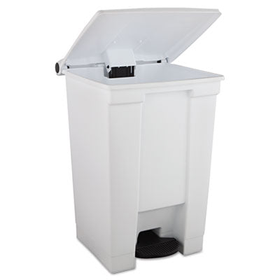Indoor Utility Step-On Waste Container, 12 gal, Plastic, White OrdermeInc OrdermeInc