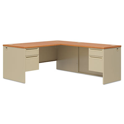 38000 Series Left Pedestal Desk, 66" x 30" x 29.5", Harvest/Putty OrdermeInc OrdermeInc