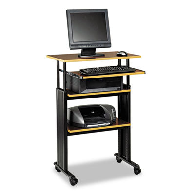 Muv Stand-Up Adjustable-Height Desk, 29.5" x 22" x 35" to 49", Cherry/Black OrdermeInc OrdermeInc