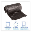 Boardwalk® Low-Density Waste Can Liners, 16 gal, 0.35 mil, 24" x 32", Black, 50 Bags/Roll, 10 Rolls/Carton - OrdermeInc