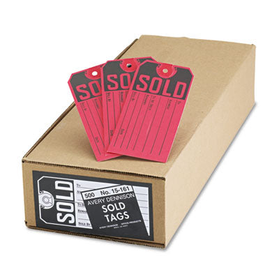 AVERY PRODUCTS CORPORATION Sold Tags, Paper, 4.75 x 2.38, Red/Black, 500/Box