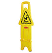 RUBBERMAID COMMERCIAL PROD. Stable Multi-Lingual Safety Sign, 13 x 13.25 x 26, Yellow - OrdermeInc