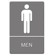 ADA Sign, Men Restroom Symbol w/Tactile Graphic, Molded Plastic, 6 x 9, Gray OrdermeInc OrdermeInc