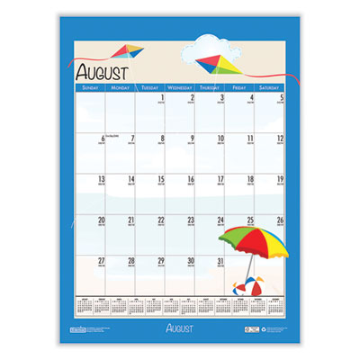 House of Doolittle™ Recycled Seasonal Wall Calendar, Illustrated Seasons Artwork, 12 x 16.5, 12-Month (July to June): 2023 to 2024 OrdermeInc OrdermeInc