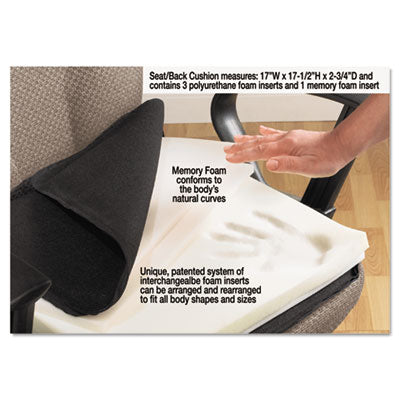 Master Caster® The ComfortMakers Deluxe Seat/Back Cushion, Memory Foam, 17 x 2.75 x 17.5, Black OrdermeInc OrdermeInc