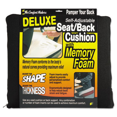 Master Caster® The ComfortMakers Deluxe Seat/Back Cushion, Memory Foam, 17 x 2.75 x 17.5, Black OrdermeInc OrdermeInc