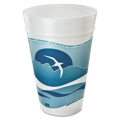 Dart® Horizon Hot/Cold Foam Drinking Cups, 32 oz, Printed, Aqua/White, 25/Bag, 20 Bags/Carton OrdermeInc OrdermeInc