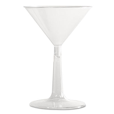 Comet Plastic Martini Glasses, 6 oz, Clear, Two-Piece Construction, 12/Pack, 8 Packs/Carton OrdermeInc OrdermeInc