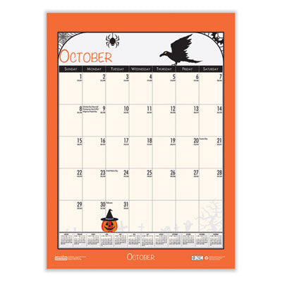 House of Doolittle™ Recycled Seasonal Wall Calendar, Illustrated Seasons Artwork, 12 x 16.5, 12-Month (July to June): 2023 to 2024 OrdermeInc OrdermeInc