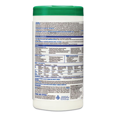 CLOROX SALES CO. Hydrogen Peroxide Cleaner Disinfectant Wipes, 5.75 x 6.75, Unscented, White, 155/Canister, 6 Canisters/Carton - OrdermeInc