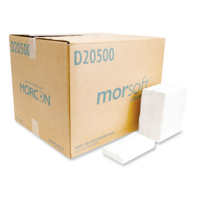 Morcon Tissue Morsoft Dispenser Napkins, 1-Ply, 6 x 13, White, 500/Pack, 20 Packs/Carton - OrdermeInc