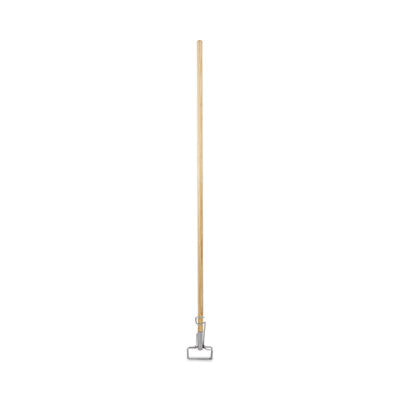 BOARDWALK Spring Grip Metal Head Mop Handle for Most Mop Heads, Wood, 60", Natural - OrdermeInc