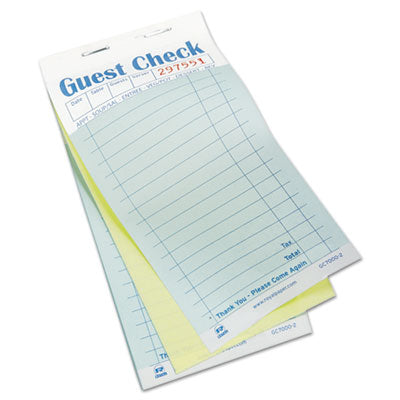 AMERCAREROYAL Guest Check Pad, 17 Lines, Two-Part Carbonless, 3.6 x 6.7, 50 Forms/Pad, 50 Pads/Carton - OrdermeInc