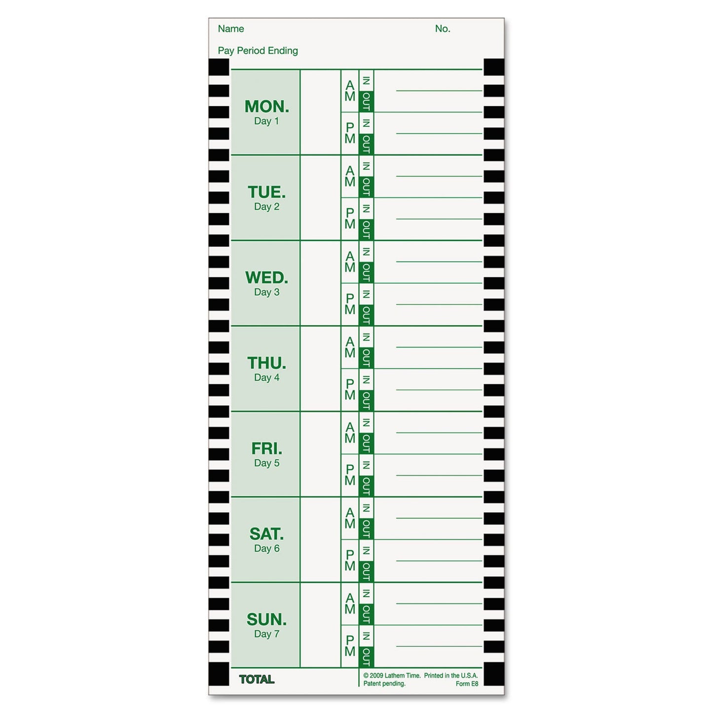 LATHEM TIME CORPORATION Time Clock Cards for Lathem Time 800P, One Side, 4 x 9, 100/Pack - OrdermeInc