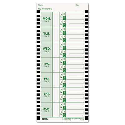 LATHEM TIME CORPORATION Time Clock Cards for Lathem Time 800P, One Side, 4 x 9, 100/Pack - OrdermeInc