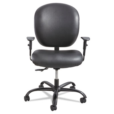 Alday Intensive-Use Chair, Supports Up to 500 lb, 17.5" to 20" Seat Height, Black Vinyl Seat/Back, Black Base OrdermeInc OrdermeInc