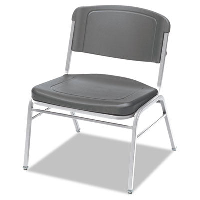 Rough n Ready Wide-Format Big and Tall Stack Chair, Supports 500 lb, 18.5" Seat Height, Charcoal Seat/Back, Silver Base, 4/CT OrdermeInc OrdermeInc