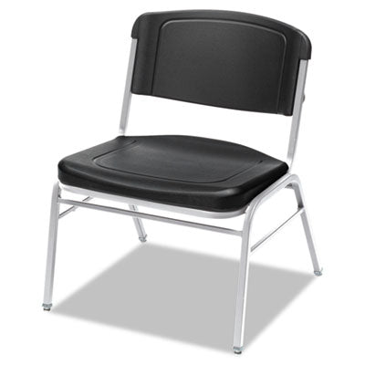 Rough n Ready Wide-Format Big and Tall Stack Chair, Supports 500lb, 18.5" Seat Height, Black Seat/Back, Silver Base, 4/Carton OrdermeInc OrdermeInc