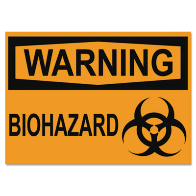OSHA Safety Signs, WARNING BIOHAZARD, Orange/Black, 10 x 14 OrdermeInc OrdermeInc