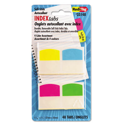 Write-On Index Tabs, 1/5-Cut, Assorted Colors, 1.06" Wide, 48/Pack OrdermeInc OrdermeInc