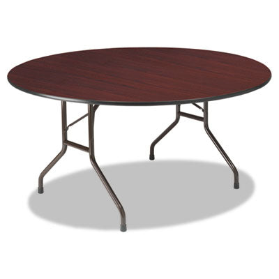 OfficeWorks Wood Folding Table, Round, 60" x 29", Mahogany Top, Gray Base OrdermeInc OrdermeInc
