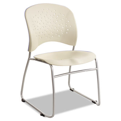 Reve Guest Chair with Sled Base, 19.75" x 23.5" x 33.5", Latte Seat, Latte Back, Silver Base, 2/Carton OrdermeInc OrdermeInc