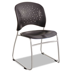 Reve Guest Chair with Sled Base, 19.75" x 23.5" x 33.5", Black Seat, Black Back, Silver Base, 2/Carton OrdermeInc OrdermeInc