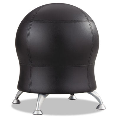 Zenergy Ball Chair, Backless, Supports Up to 250 lb, Black Vinyl Seat, Silver Base OrdermeInc OrdermeInc