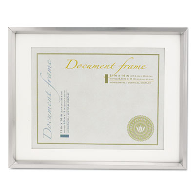 Plastic Document Frame with Mat, 11 x 14 and 8.5 x 11 Inserts, Metallic Silver OrdermeInc OrdermeInc